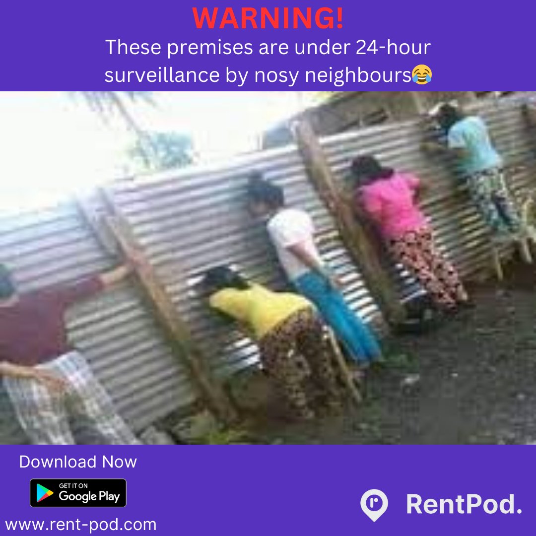 Feeling grateful for nosy neighbours today! Where else would we get our daily dose of gossip and entertainment?🤷‍♀️😆

#RentPod #Kenya #Nairobi #PropTech #Landlord #RealEstate #Tenant #RealEstateAgent #Gossip #Entertainment #NosyNeighbours