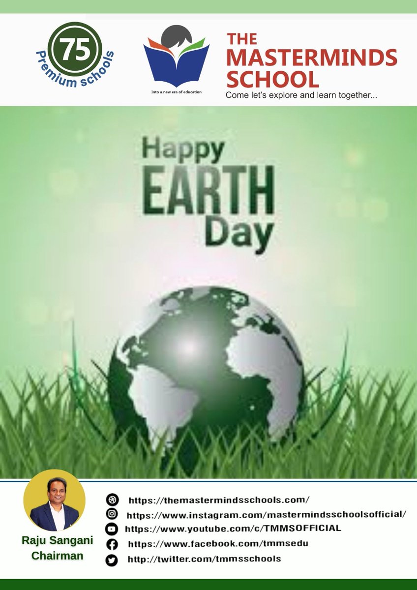 'May this Earth Day inspire us all to live more sustainably and cherish the natural world around us.'
#TheMastermindsSchool#BestSchoolinTelangana#HolisticEducation#Themastermindsschoolofficial.