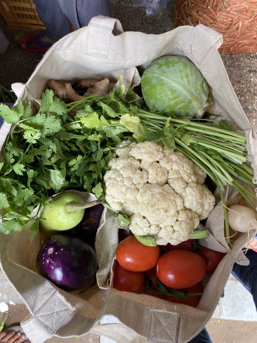 #EarthDay2024 
One of the major behaviour change which we have done as a family is saying no to plastic bags/polythene for years now.  

Like, this cloth bag with multiple pouches is our bag to carry vegetables. :) 

Share your one #behaviourchange to  #EndPlastics !