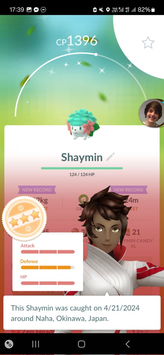 Waited till I landed in Naha to claim my shiny Shaymin to have a cool geotag. Bittersweet IVs. But this will be featured in maxoutmonday one day! 😅 #PokemonGO #shinyshaymon #closebutnocigar
