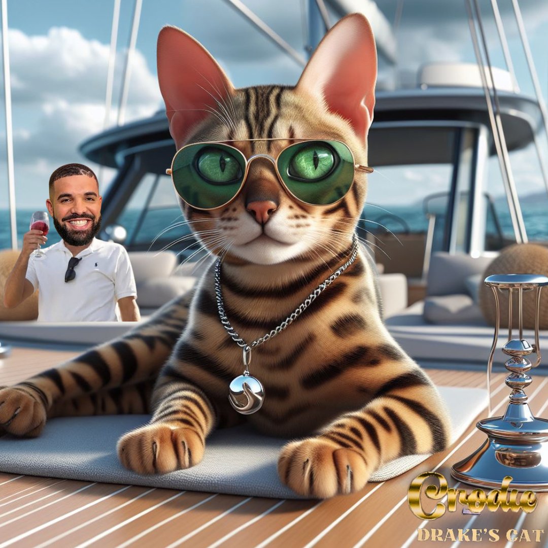 Onboard the $CRODIE yatch with @Drake