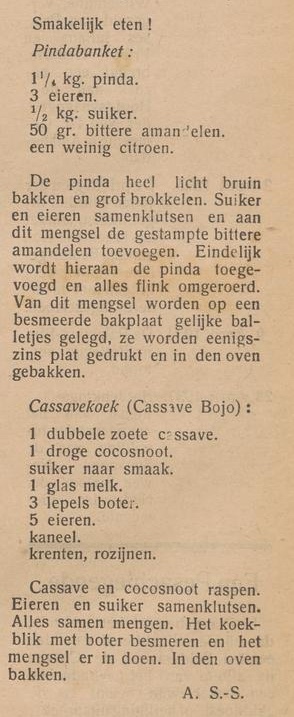 Check out these #Pesach #Passover2024 #recipes from the Chodesh Nisan issue of Teroenga תרועה, the #Jewish monthly from the Caribbean nation of #Suriname , 1940s. Cassavebojo (Cassava #Cake) and Pindabanket (Peanut #Cookies)