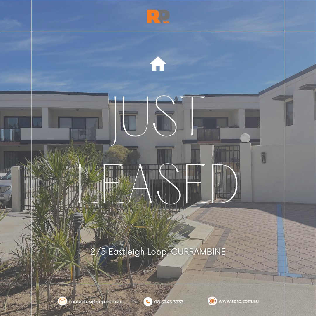 wa_property's tweet photo. ✨ Leased ✨
This secure three-bedroom, two-bathroom apartment within walking distance to public transport has now been leased!
If you want your property LEASED click the link in our bio to get in touch 👆Or contact us using the details below…
08 6243 3933
contactus@rprp.com.au https://t.co/kYnMHgjvcR