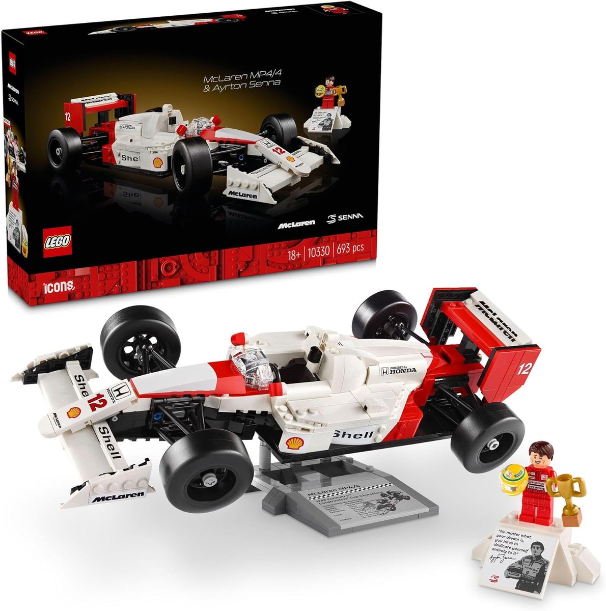 For the LEGO &amp; F1 fans (which we are)!

LEGO Icons McLaren MP4/4 &amp; Ayrton Senna 10330 is AU$78.00 on Amazon AU!

--> amzn.to/3UqzimF

#LEGO #McLaren #Senna #F1