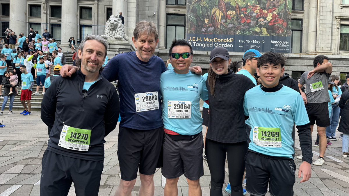 gavinmcgarrigle's tweet photo. That’s another great @VancouverSunRun 10K in the books - I’m happy with an official time of 59:35.  I ran with the @UniforTheUnion Foot Soldiers team and my son ran the event for his first time too - my legs are jelly after trying to keep up with him.  Until next year #VanSunRun! https://t.co/xt3S1NHPpq