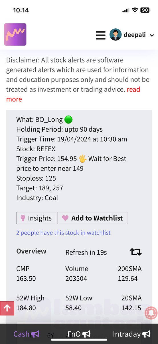 MarketVU_'s tweet photo. Last few alerts generated by #AutomatedAlertSystem
Download our App https://t.co/3mEZOiFVaA to get super charged⚡️automated stock alerts for FREE.
#StocksInFocus #StockMarket #MarketVU #AutomatedAlertSystem https://t.co/VuzguN0zpj