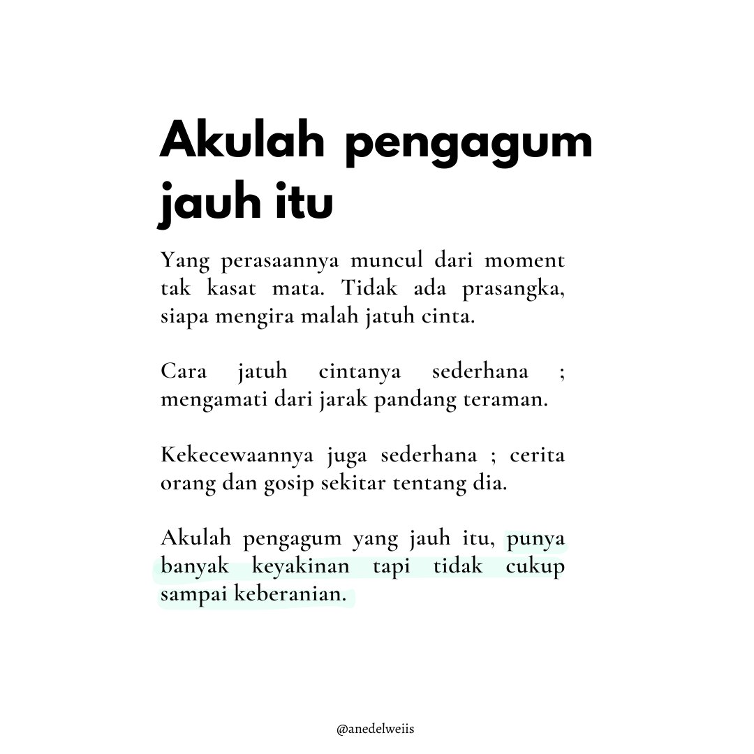 Karya || akulah pengagum jauh itu.