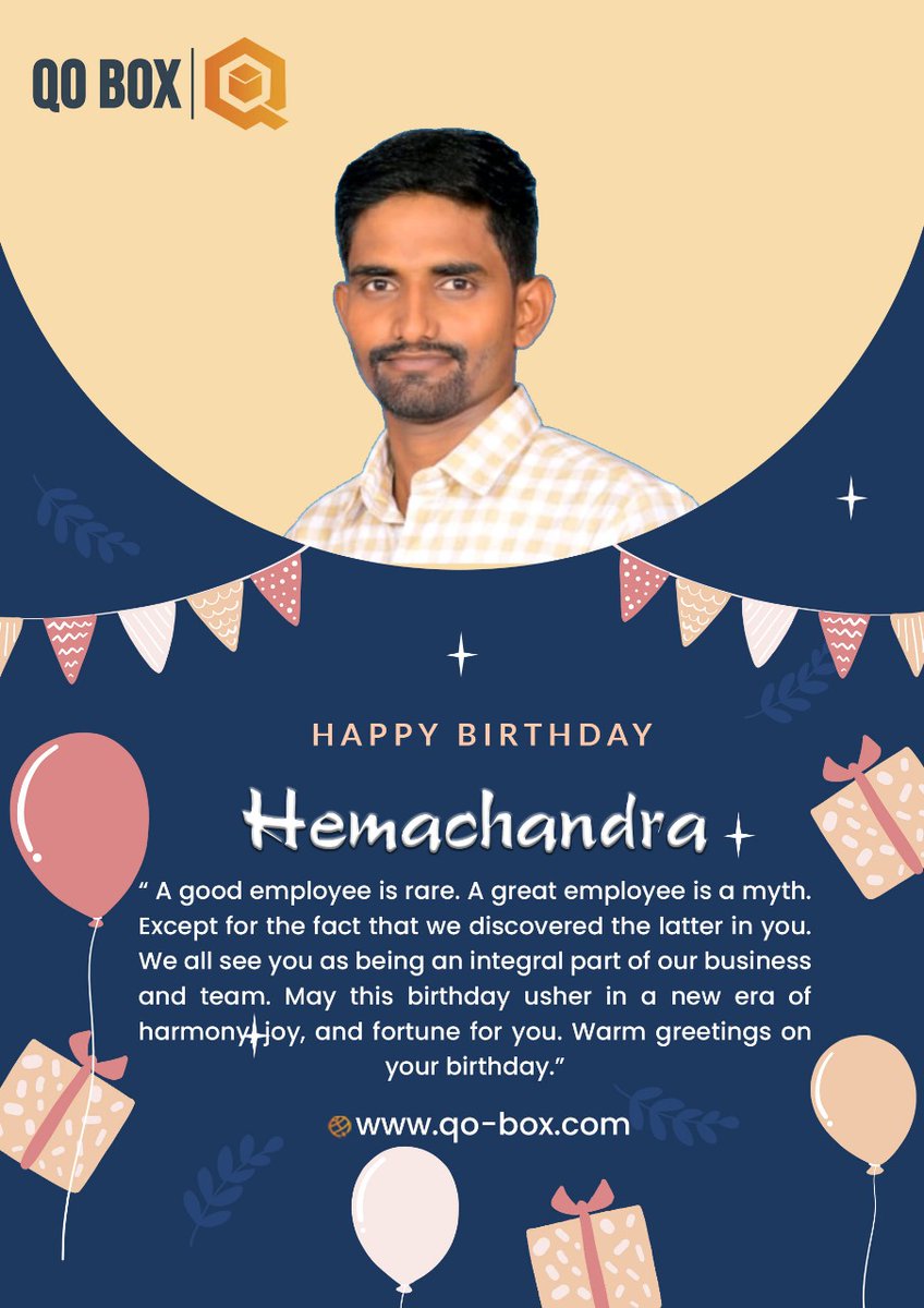 Happy Birthday, Hemachandra! May your special day be filled with joy and happiness.
#qobox #HAPPYBIRTHDAY