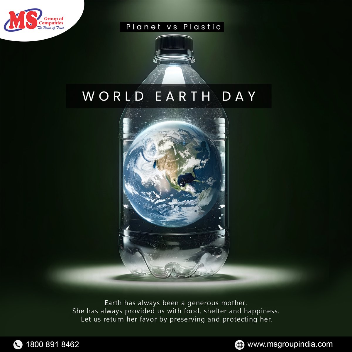 ms_group_india's tweet photo. On this World Earth Day, let's wish for a future where renewable energy sources are widely adopted, where plastic pollution is minimized, and where we prioritize the health and sustainability of our planet.
.
#WorldEarthday 🌎#GoGreen #SaveThePlanet #MSGroup #MSGroupofcompanies https://t.co/DT27MrdQGG
