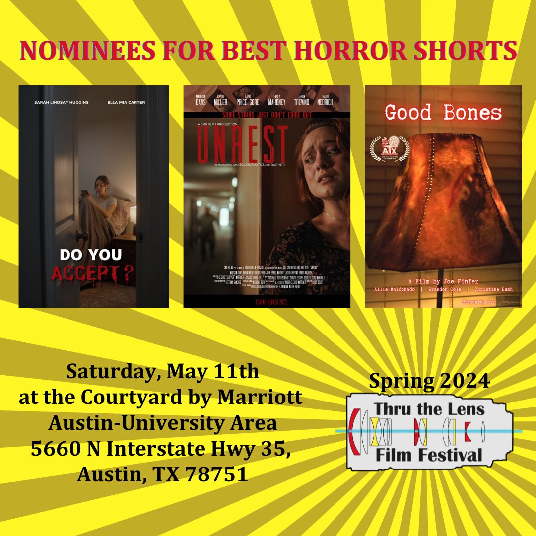 FusionCorpus's tweet photo. Thru The Lens Film Festival nominees for best “HORROR” short...

- Do You Accept?
- Unrest
- Good Bones

For Tickets: https://t.co/rBPEODDQ3U

https://t.co/8c6nPllSSt https://t.co/3jfkoZeiat