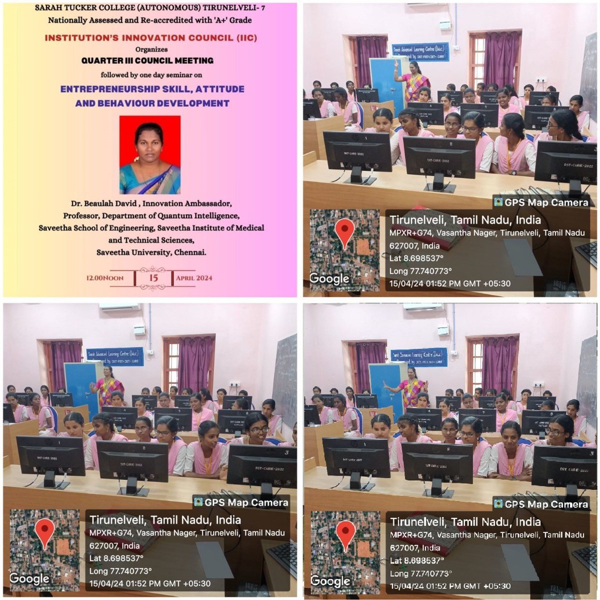 Organized IIC Activity for IIC Referred Institution Sarah Tucker College by Mentor Institute Saveetha Institute of Medical and Technical Sciences on 16 Apr 2024. #iic #simats #saveethabreeze #mhrdinnovationcell #iicreferredcollege #innovation #entrepreneurship #sarahtuckercollege