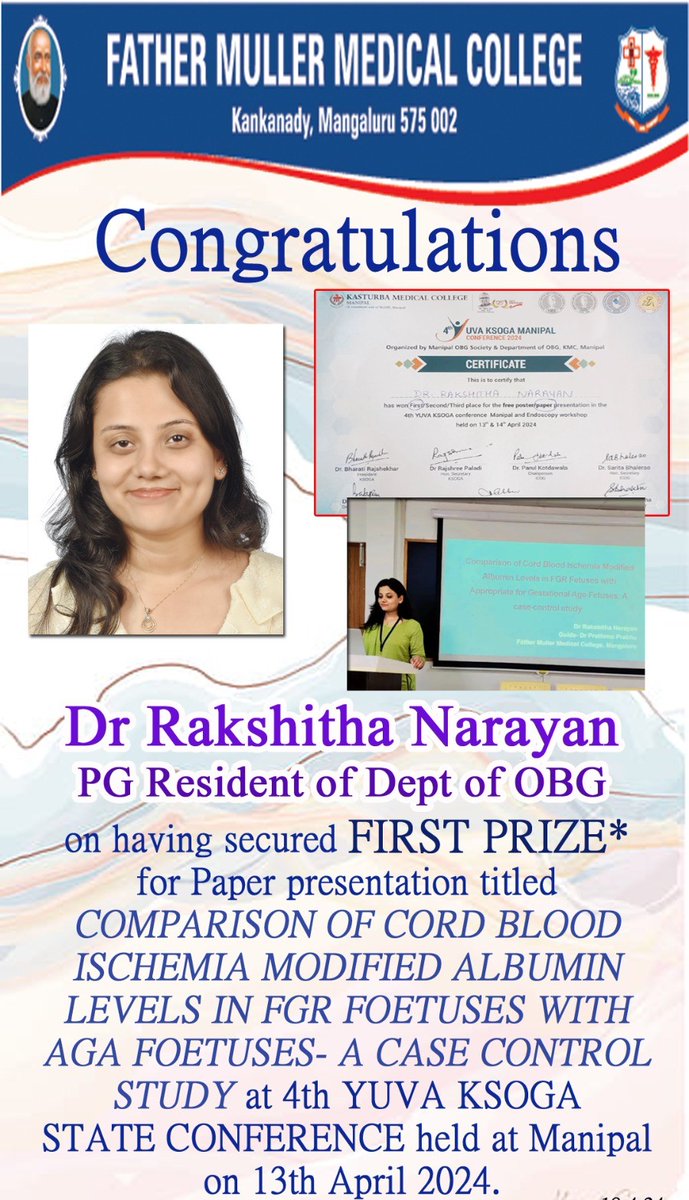 Congratulations Dr Rakshitha Narayan