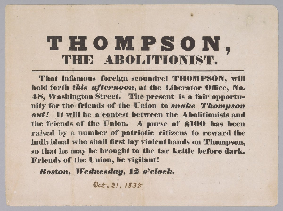 Broadside calling for violence against abolitionist George Thompson nmaahc.si.edu/object/nmaahc_…