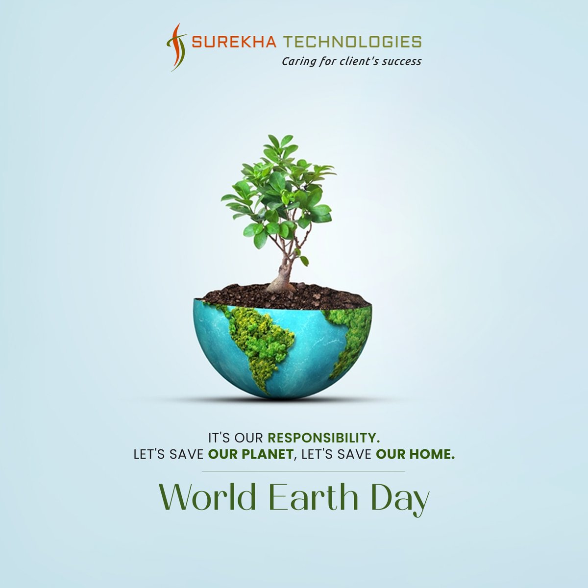 Happy Earth Day! At #SurekhaTech, we believe it's our responsibility to protect the planet. There are many ways to be more sustainable, from planting trees to reducing your consumption of fossil fuels. What are you doing this #EarthDay to make a difference? #EarthDay2024 #CSR