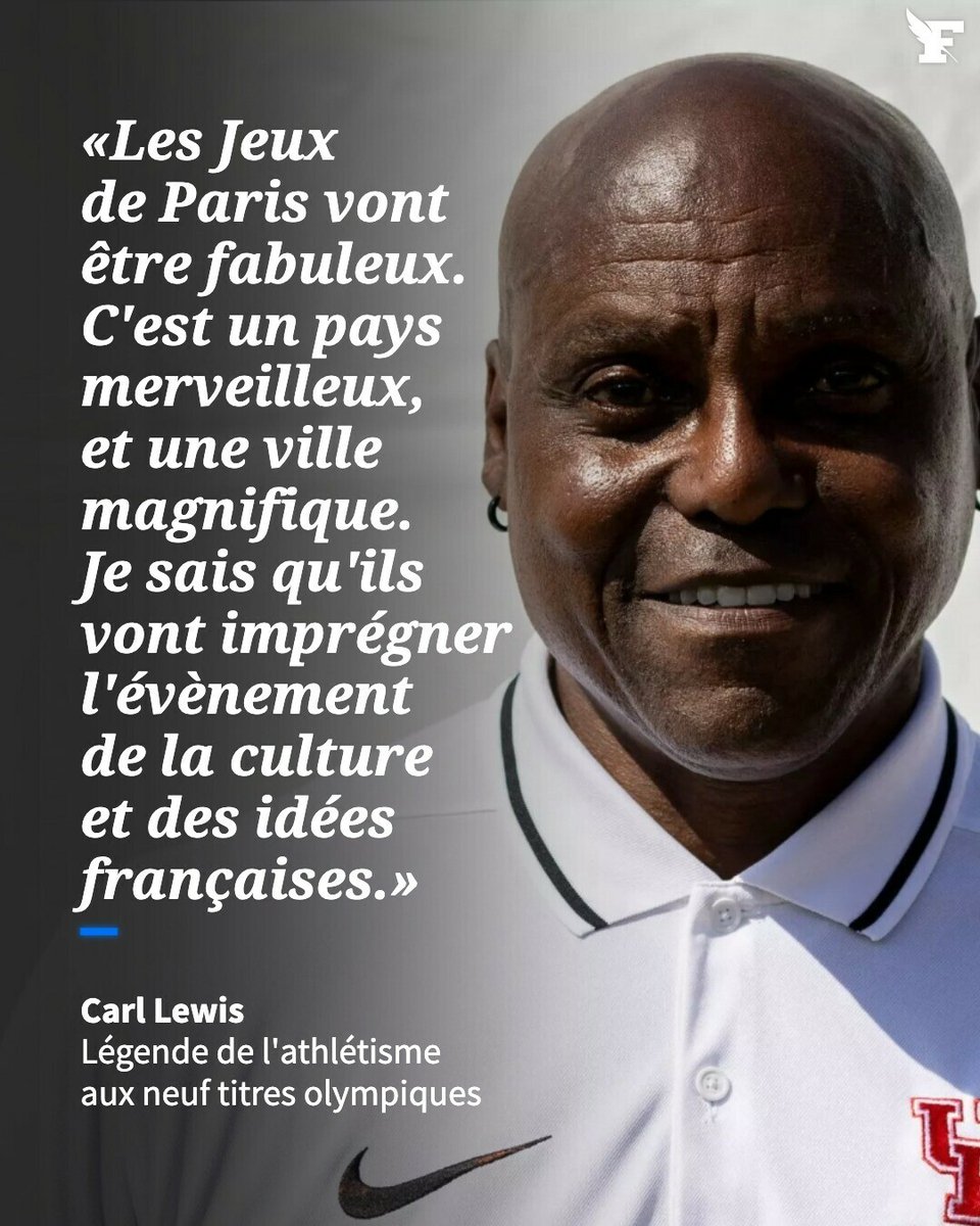 Carl Lewis affiche son optimisme avant les JO de Paris. → lefigaro.fr/sports/jeux-ol…