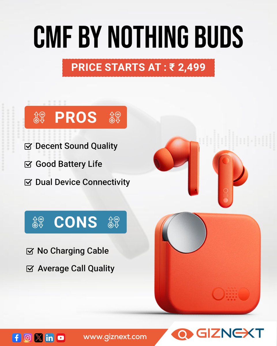 The Good, The Bad, The Sound: CMF by Nothing Buds Under the Microscope 🎶

Read More - shorturl.at/mBKLZ
.
.
.
#nothingbuds #Gadgets #CMFbyNothing #Nothing #earbuds #prosandcons #giznext