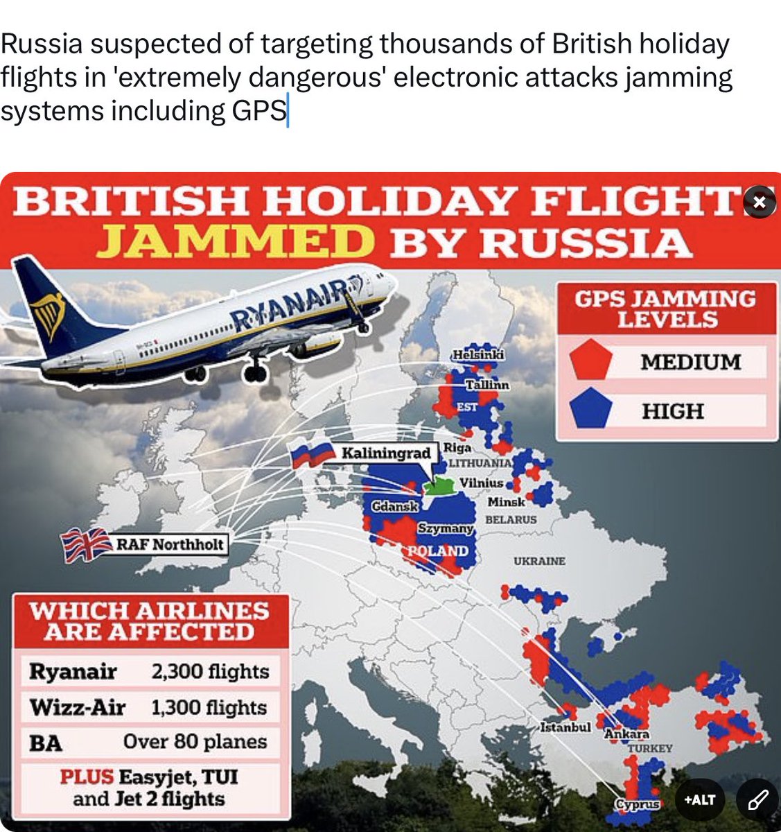 ✈️

Cynics could almost suspect there was a concerted campaign to put people off flying and holidays!

Locals protesting at The Canary Islands against tourists, long queues and delays, now British holiday flights targeted by Russia (allegedly)

Net Zero?

dailymail.co.uk/news/article-1…