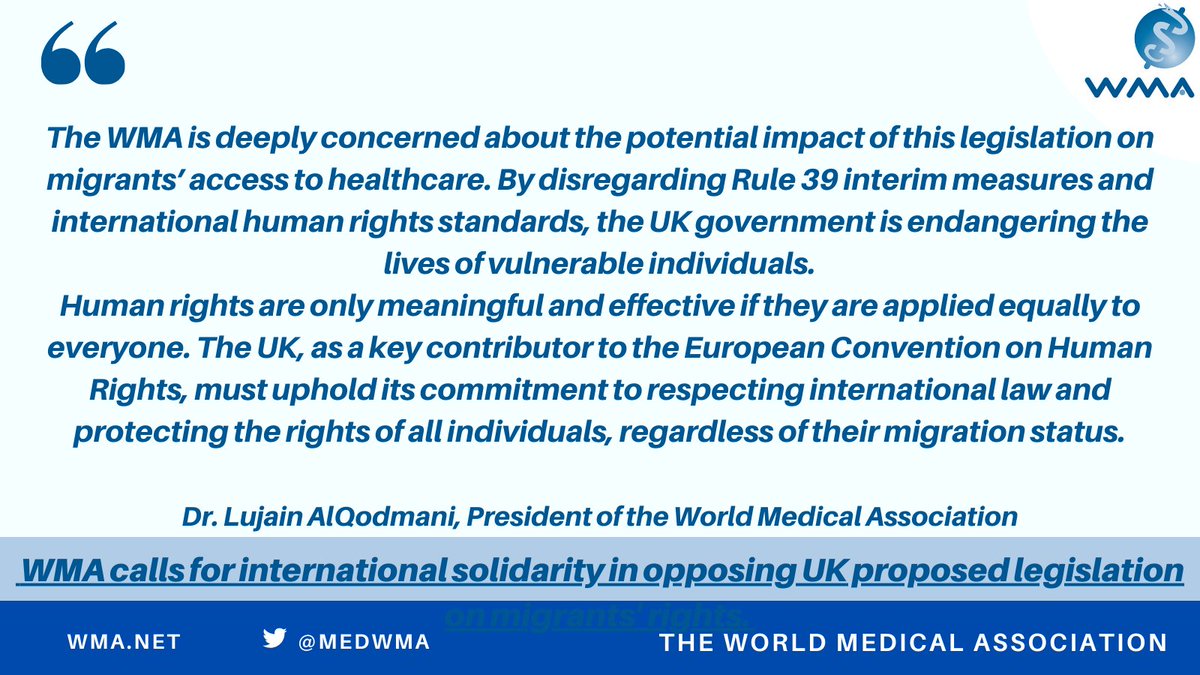 WMA calls for international solidarity in opposing UK proposed legislation on migrants' rights. Full Press Release: wma.net/news-post/wma-…