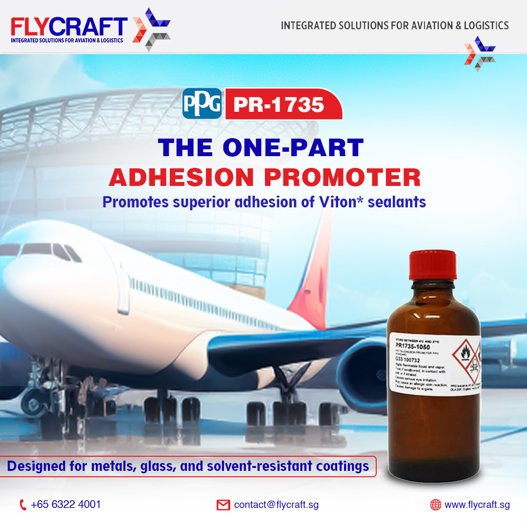 flycraftsg's tweet photo. Unlock superior adhesion for your Viton* sealants with PPG PR-1735​

Ideal for metals, glass, and solvent-resistant coatings.​

#aviationinsingapore #singapore #aviationconsumables #aviationparts #ppg #adhesionpromoter #flycraft https://t.co/jmv3kCnkw8