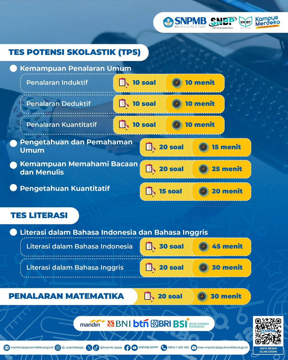 RINCIAN JUMLAH SOAL + WAKTU MASING-MASING SUBTES UTBK!

Resmi dirilis oleh @snpmb_bppp , cek ya gaess