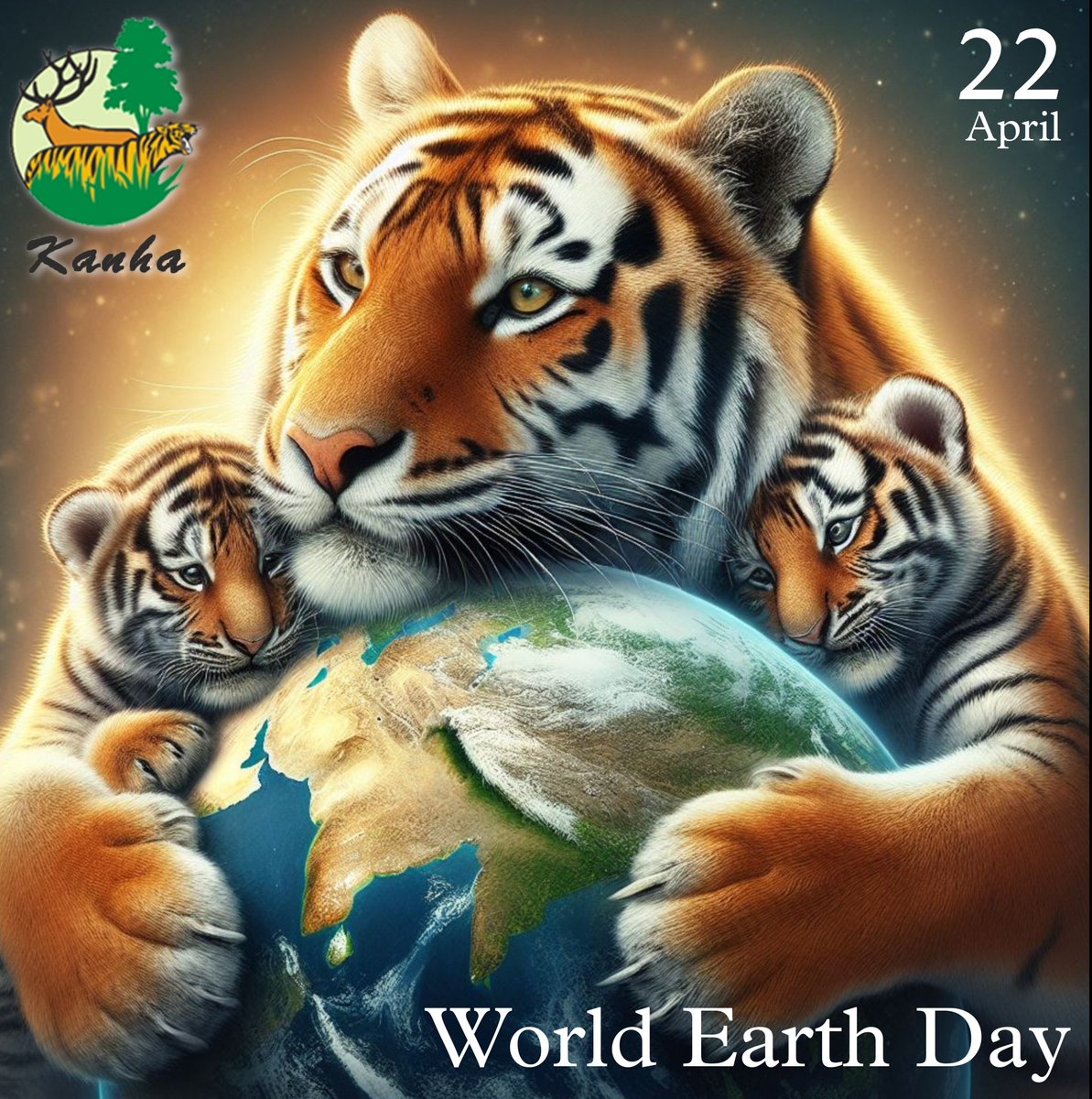 'Amidst the lush canopy of our forests, tigers stand as guardians of biodiversity. On #WorldEarthDay, let's pledge to protect these majestic creatures and the ecosystems they call home. 🌍🐅 #Conservation #Biodiversity'