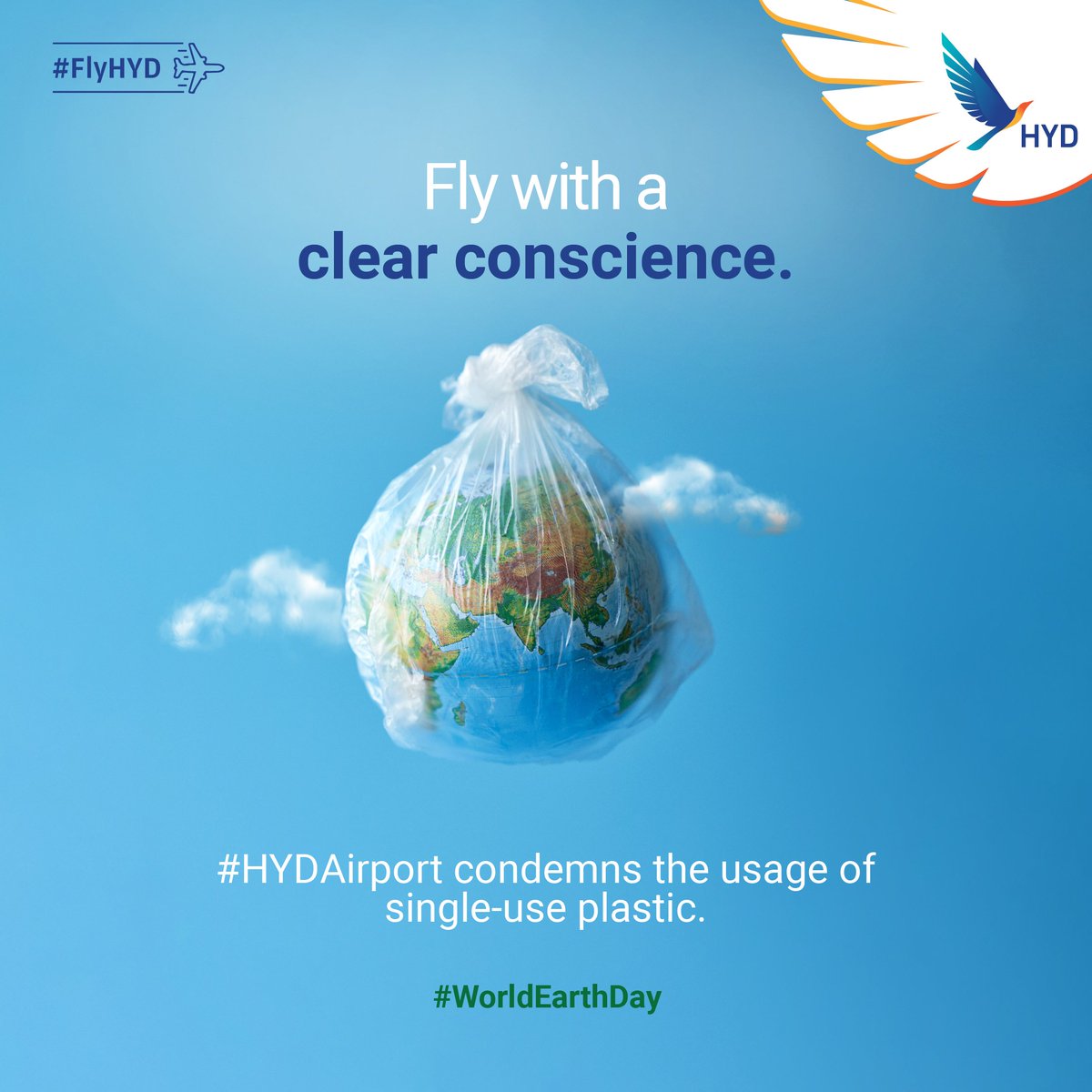 Protect our planet - it's our duty! #HYDAirport joins #EarthDay2024: 'Planet vs. Plastics.' A cleaner future starts now. #FlyHYD #ExperienceEpicEveryday #OnePlanetOneHome #CleanGreenFuture #EarthDay #SustainableLiving @incredibleindia @TelanganaCMO @MinOfCultureGoI @TANAsocial