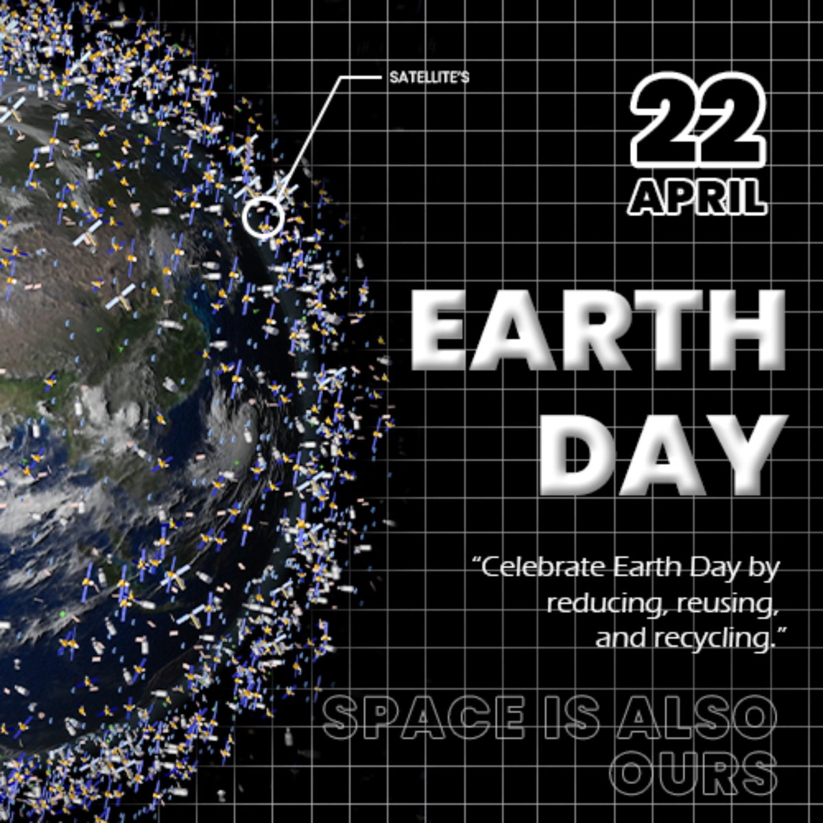 graphixwithak's tweet photo. It's Earth day 22 April, 2024.
.
Don't forget that "space is also ours"
.
World Health Day
.
#graphixwithak #earthday #earth #greenery #satellite #junk #space https://t.co/vzj0x7dxxi