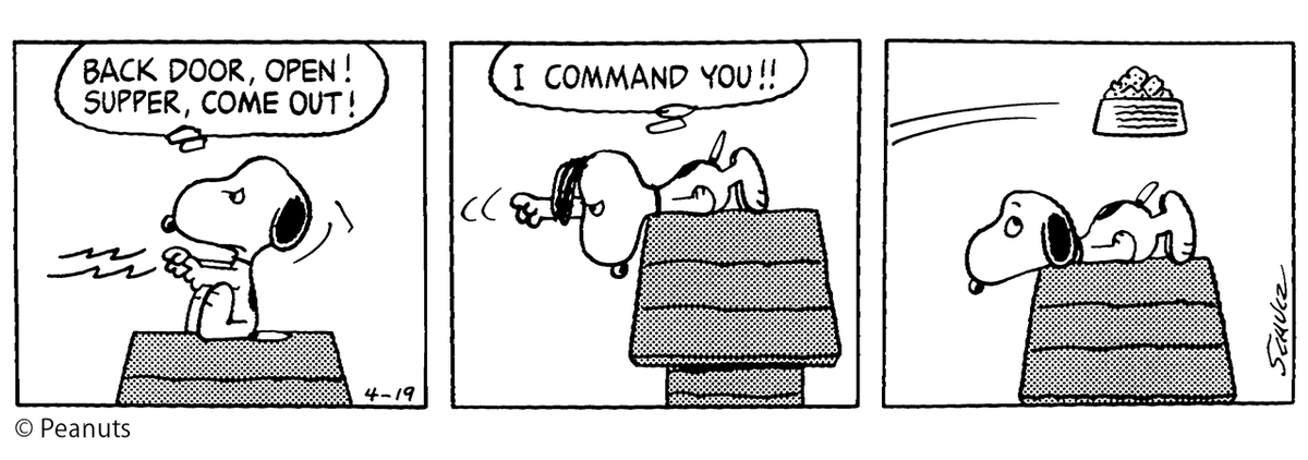 📚[PEANUTS DICTIONARY #634]📚

本日のフレーズ「I COMMAND YOU!!」
(1988 年4 月19 日)

命令だ！！

#zipfm #PEANUTS #まぎじゃむ #PD #スヌーピーえいご #snoopy