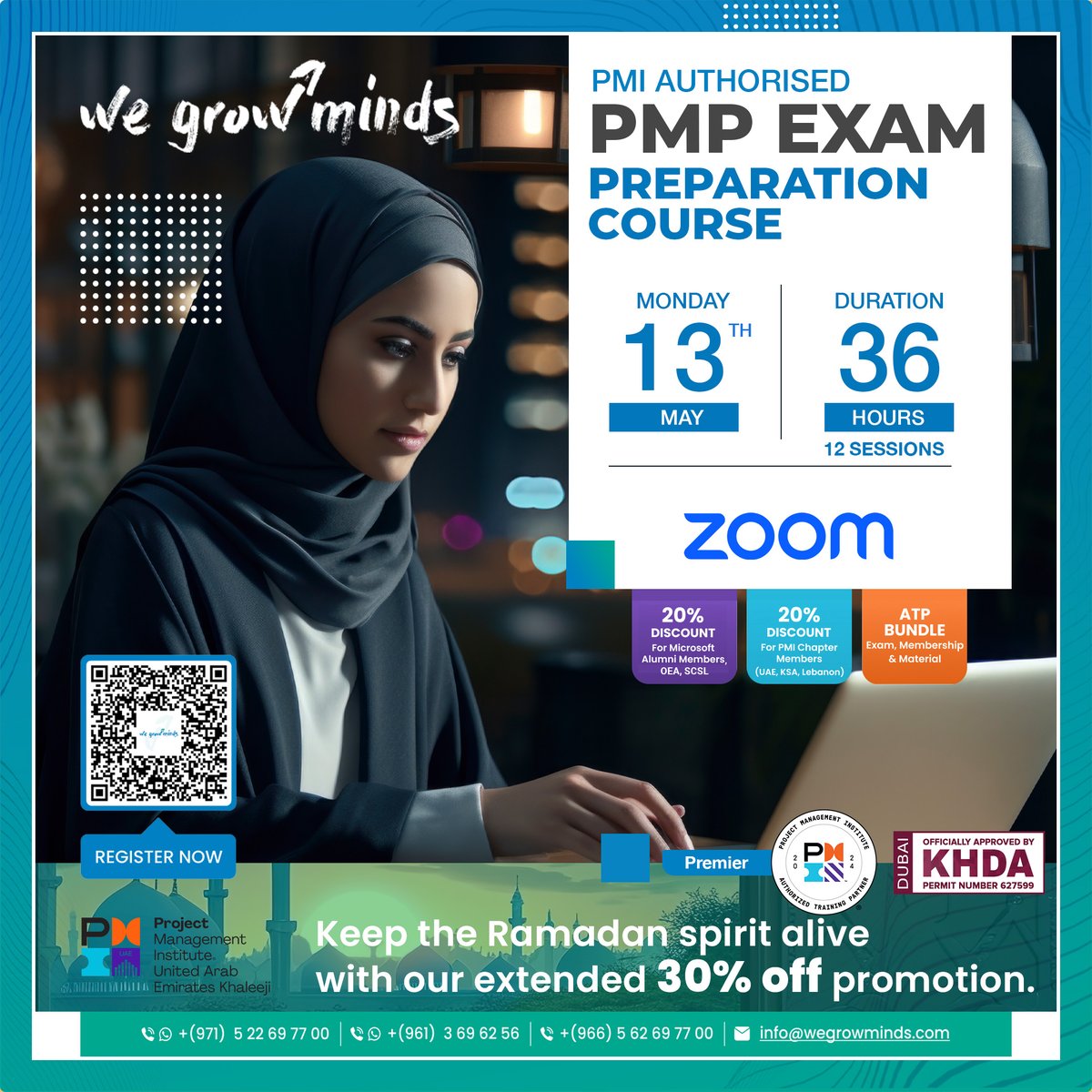 wegrowminds's tweet photo. Keep the Ramadan spirit alivewith our extended 30% off promotion! Join our PMI Authorized PMP Training Course at @wegrowminds 

Secure your spot now: [ https://t.co/v683Purxdb ]
#PMP @PMIUAEChapter  @PMInstitute  #projectmanagement #pmi  @mzghaib https://t.co/iHEXPl2elO