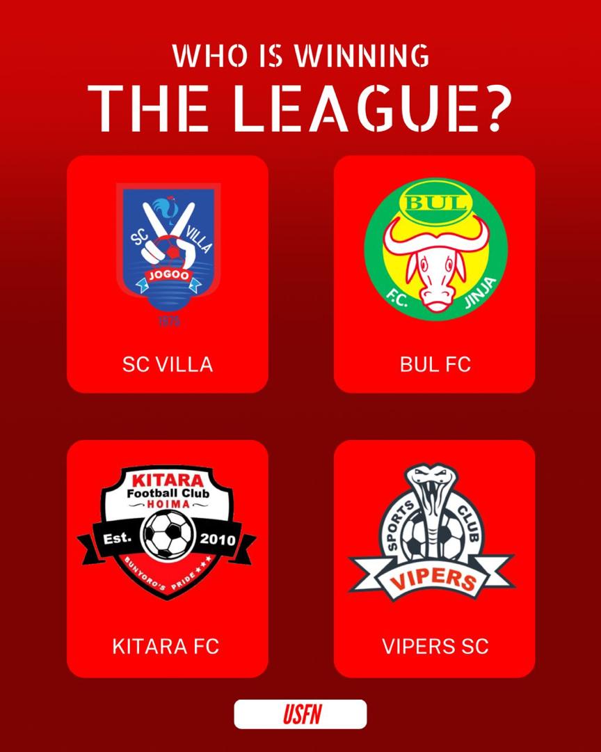 Who are the favourites to win the Uganda Premier League in 2023/24?
Teams                         Pts 
1 BUL FC                     46
2 Vipers SC                 45
3 Kitara FC                  44
4 SC Villa                     42

#USFN | #ForTheFans | #UPL