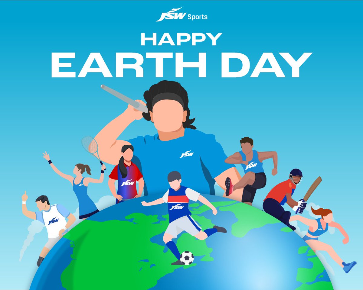 Happy Earth Day from JSW Sports! 🌍 Let's play hard, but green. Join us in scoring sustainability goals on and off the field! 💚 #JSWSports #EarthDay #BetterEveryDay