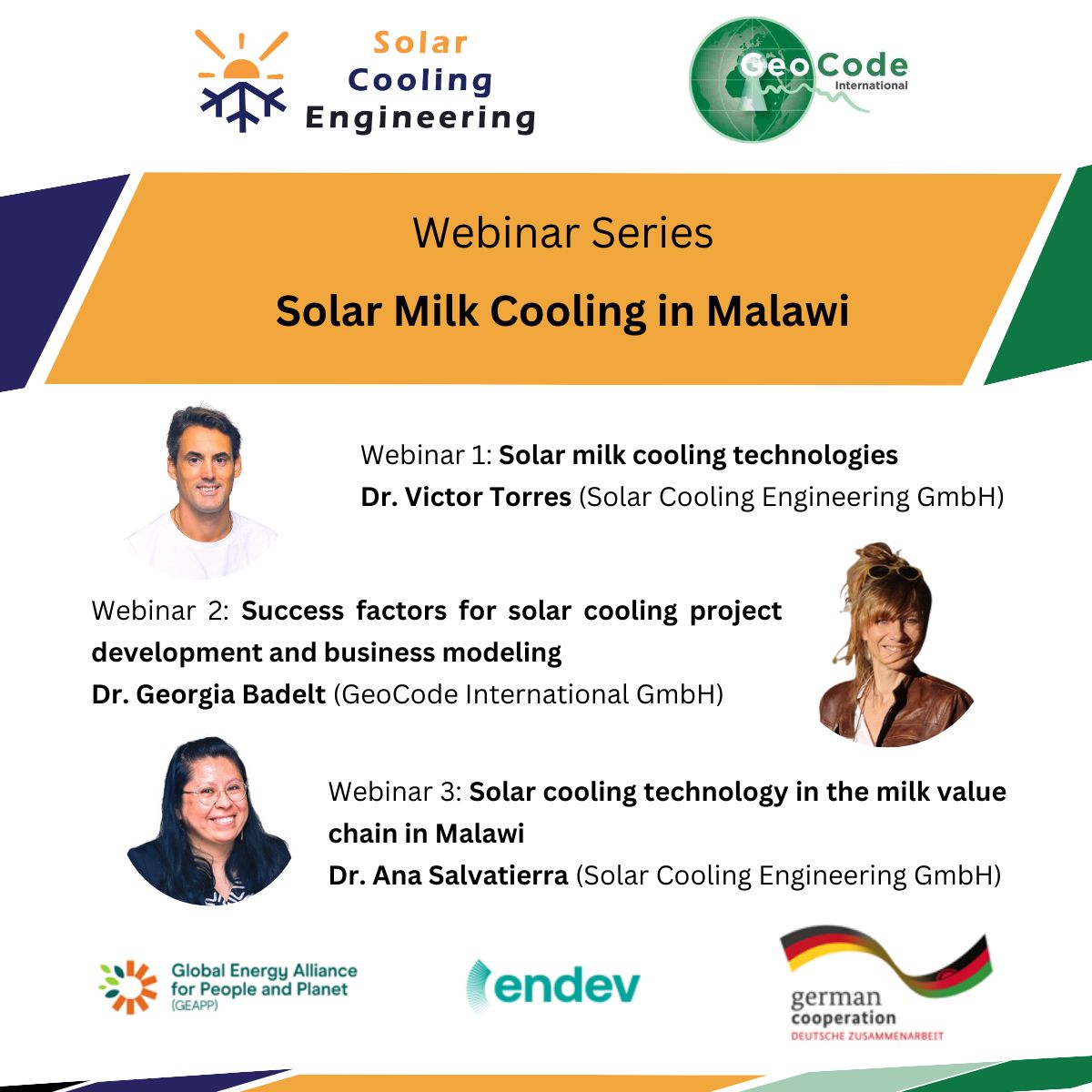 Join @solar_cooling @energyalliance & EnDev for a 3-part webinar series on Solar Milk Cooling in Malawi.

🗓️ Save the dates below:
April 24: Technologies
May 23: Success factors
June 12: Milk value chain

Register here: solar-cooling-engineering.com/milk-cooling-m… #LetsChangeEnergy