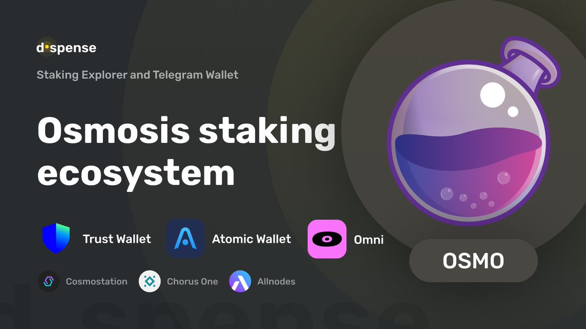 1/4 🌊Dive into the decentralized universe with @osmosiszone, where the token price is making waves at $0.9765! This decentralized exchange (#DEX) is the cosmic playground built on the Cosmos network.

💸Staking brilliance awaits with wallets like @AtomicWallet, @TrustWallet,