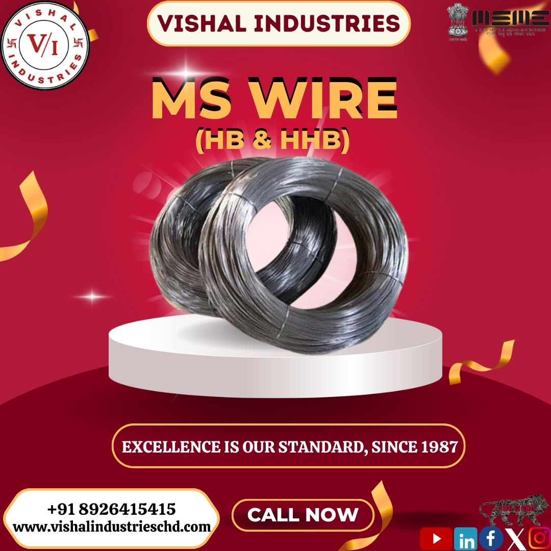 Excellence is Our Standard, Since 1987. Book your High-Quality MS Wire (HB & HHB) now from Vishal Industries at an affordable price.
CALL NOW
For enquiry via WhatsApp click: wa.link/0hzdl7
Website: vishalindustrieschd.com
#MSWire #HHBwire #HBwire #wiremanufacturer