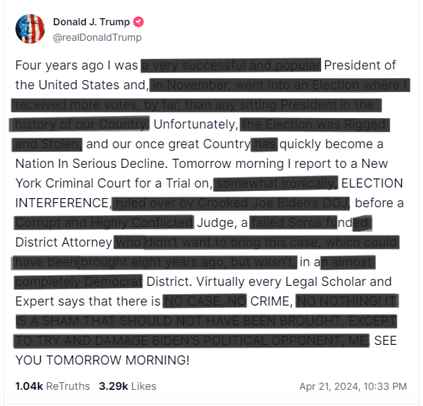 Ya know,
If he is going to continue to make it this easy,
I just might make my Corrective Redactions
A regular gig!😆🤣
The latest.
Enjoy!😎
#ProudBlue #DemVoice1
