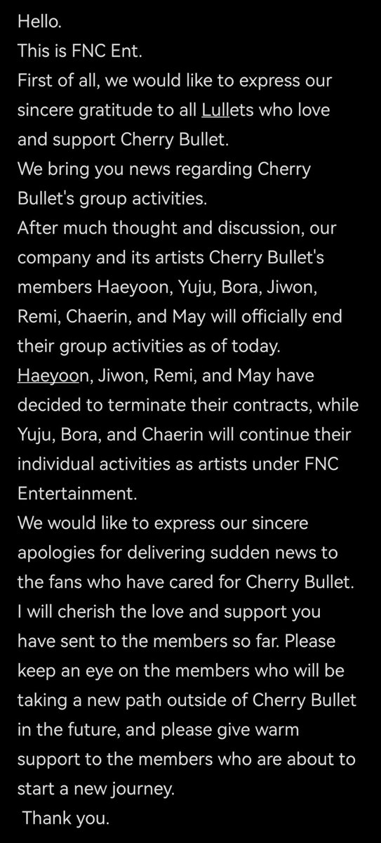 cherrygirls_9's tweet photo. [Notice] Information regarding Cherry Bullet activities

🍒 https://t.co/vKLjLOe1Ya…

#CherryBullet #체리블렛 https://t.co/yKHXfjmprQ