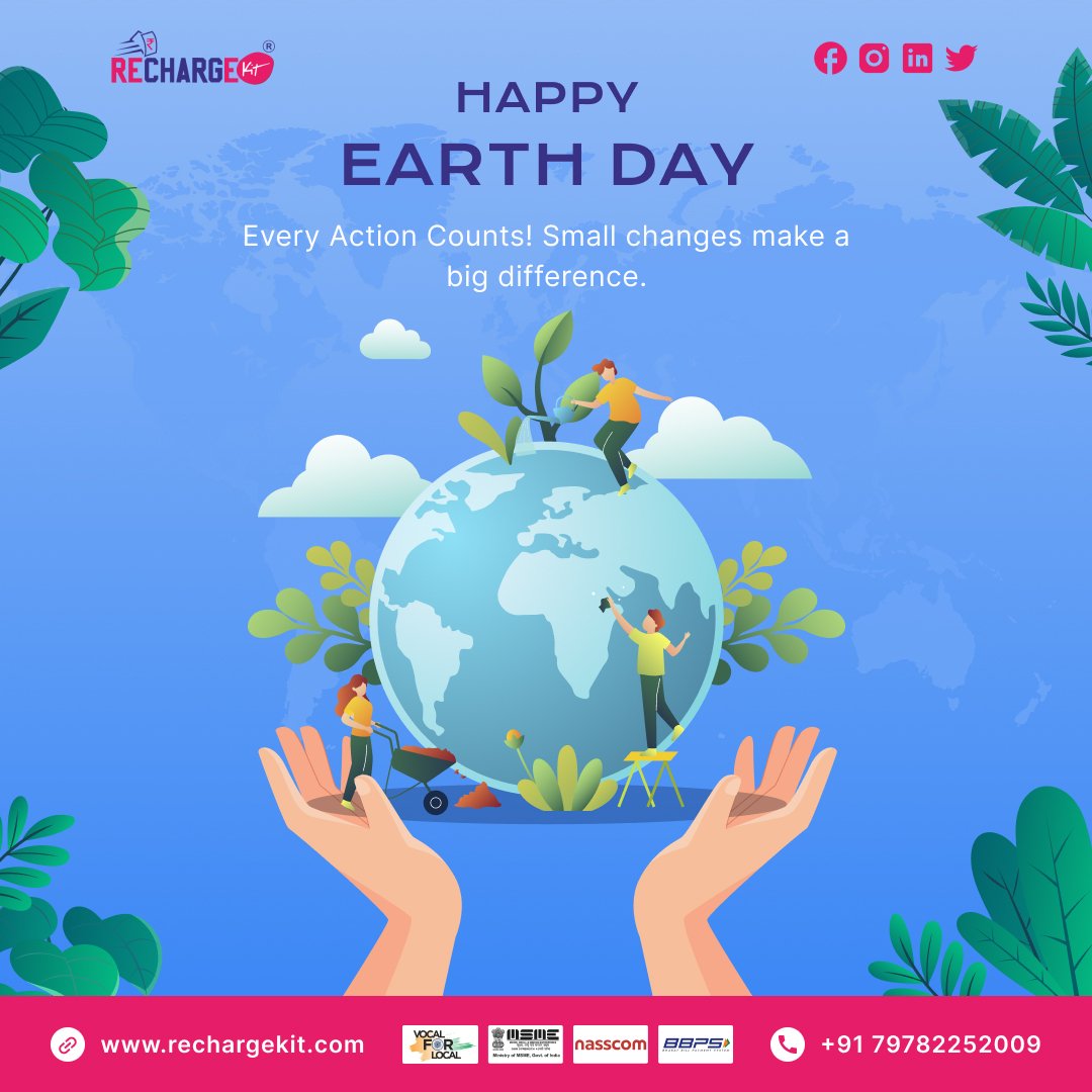 Let's celebrate Earth Day by remembering that every action counts! 🌍💚 Small changes can make a big difference in protecting our planet.

#EarthDay #Sustainability #MakeADifference #ProtectOurPlanet #GoGreen #SustainableLiving #ClimateAction #EveryActionCounts #SaveTheEarth