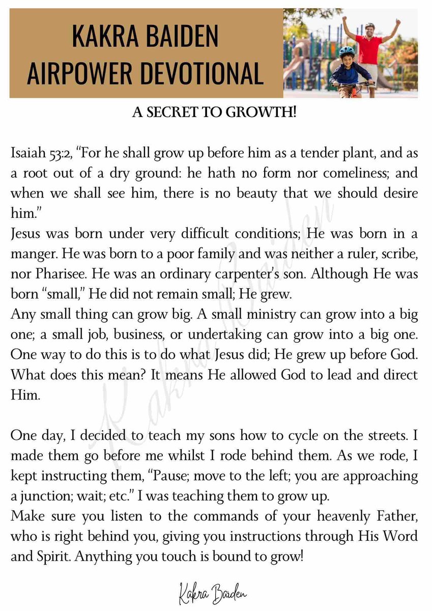 ProphetKakraB's tweet photo. A SECRET TO GROWTH

#kakrabaiden #devotional #daily #retweet https://t.co/ImmVwbggy5