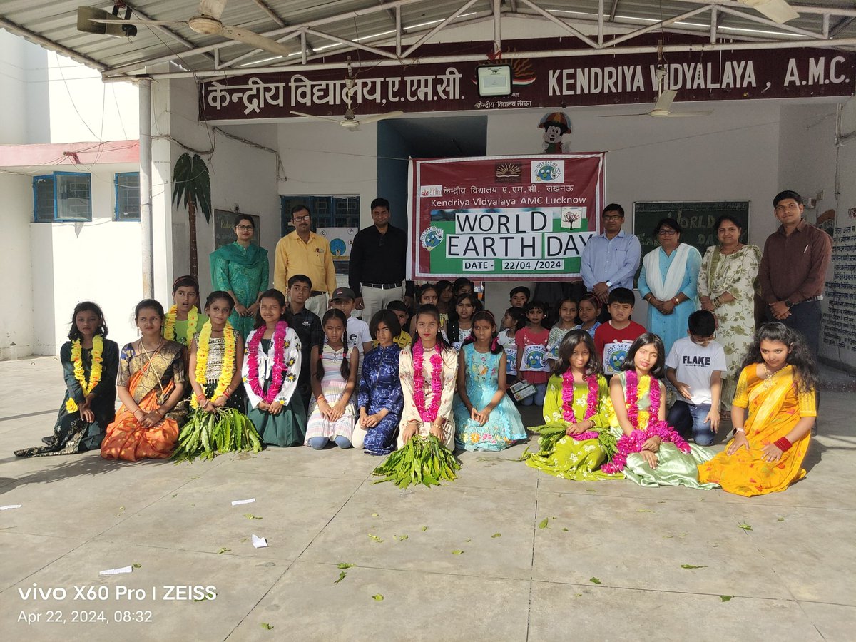 Dr Amar Pal Singh scientist @NIPGRsocial addressed students @AmcKendriya Lucknow on the Earth day celebration (22/04/2024). A welcome address is given by Mr. Sanoj kumar I/C Principal.@apslab_nipgr @EduMinOfIndia @KVS_HQ @KVS_Lucknow @Sonaa_seth @KvsMumbai @asifkvs @sachan_sanoj