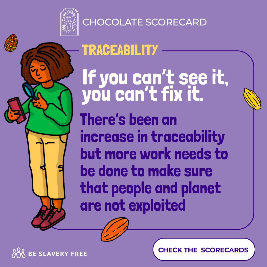 If you don't know where #cocoa comes from, you can’t know the conditions it's is grown in. Traceability has increased significantly due to regulations from the EU. But, there’s still a more to be done. See how your favourite brand performed at chocolatescorecard.com