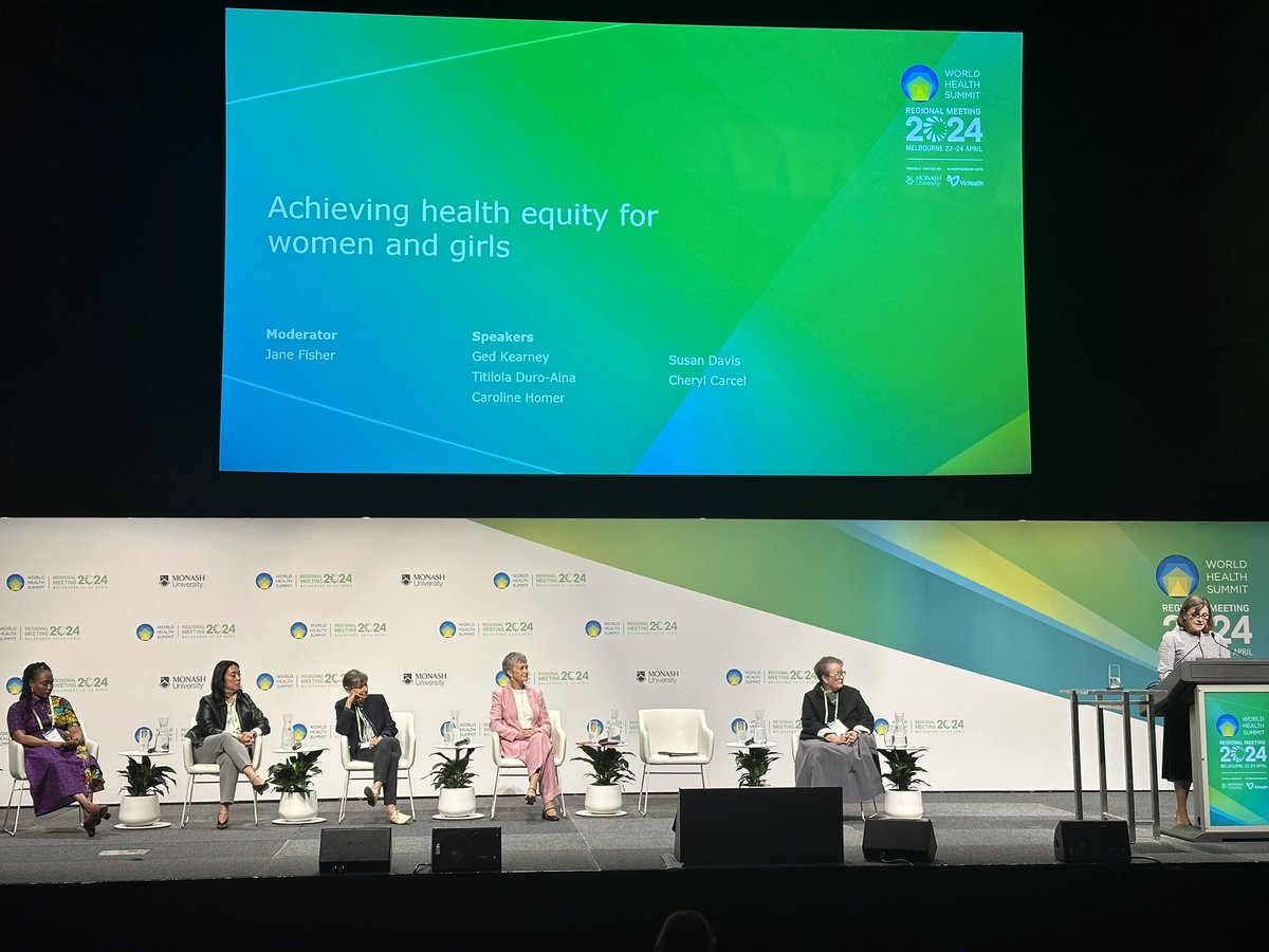 Breaking the stigma and silence on #womenshealth conditions at the #WHSMelbourne2024 session on achieving health equity for women and girls, moderated by Prof @Jane_Fisher1 and featuring Prof Susan Davis, @gedkearney and other women’s health experts from across the Asia-Pacific.