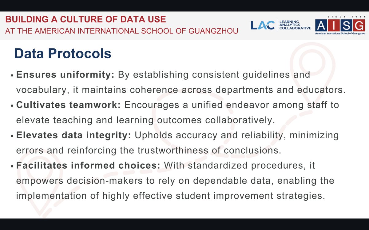 Looking forward to the ACAMIS Spring Leadership Conference later this week, where I'll join Piotr from @ConsilienceLrn to share our @AISGZ journey in building a data-driven culture and how the Learning Analytics Collaborative facilitates this progress. See you there! #AISGZ