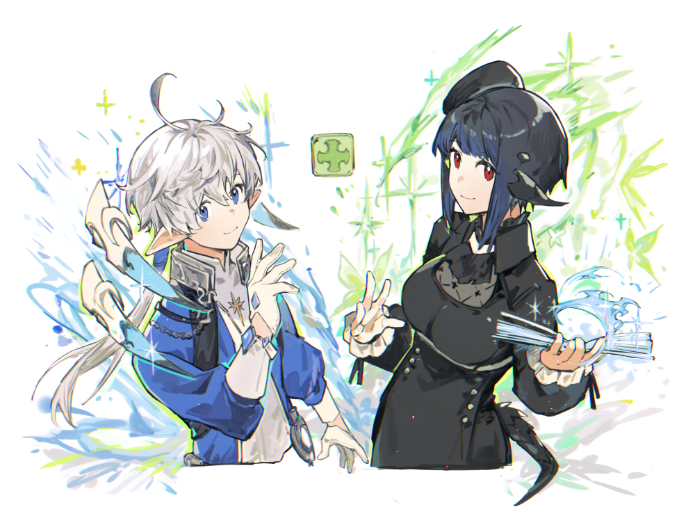 warrior_of_light_(ff14) ,ヤ・シュトラ・ルル 「รินะค่ะ เรดเดอร์ที่(น่าจะ)เกษียณแล้ว ส่ว」|RireNe 💙💜COMM OPEN!のイラスト
