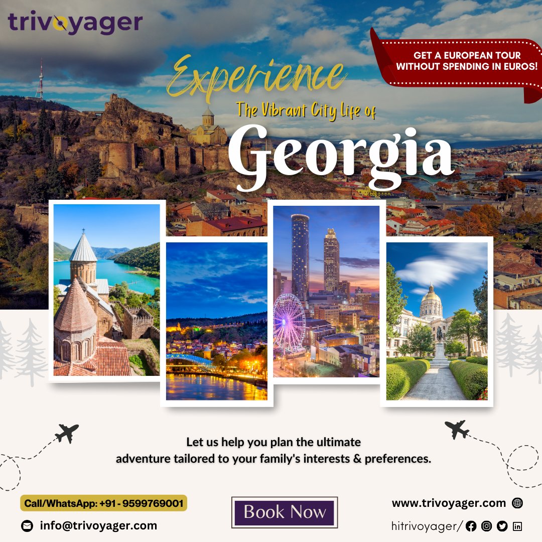 Ready to experience the magic of Georgia's city life?
.
Let us help you plan the ultimate getaway filled with unforgettable adventures and cherished memories. 
.
• 📧 info@trivoyager.com
.
#GeorgiaTour #ExploreGeorgia #TravelGoals #tour #travel #trivoyager #GeorgiaGetaways