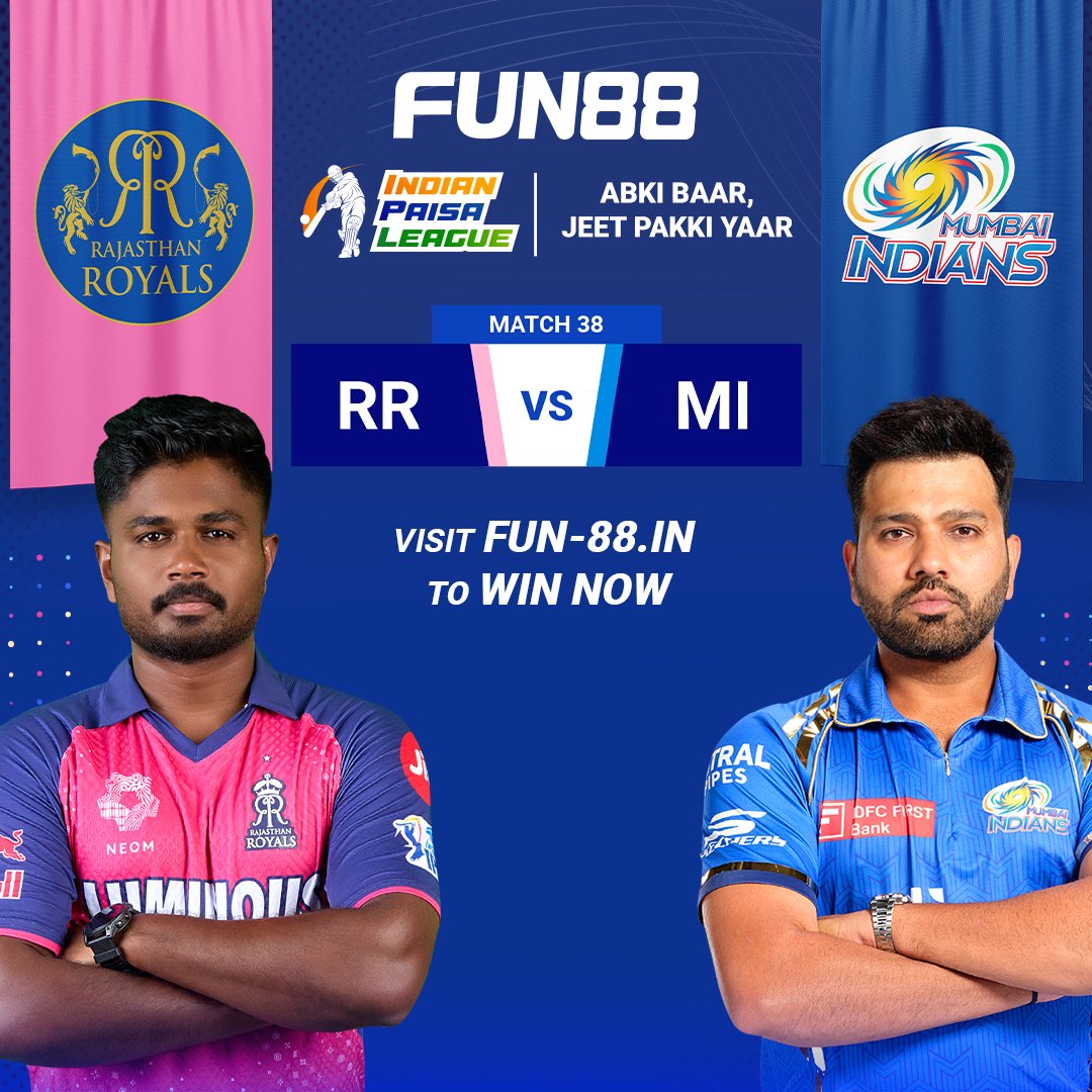 Comment who's going to win today match before 7:30 pm and 5 of our random followers replying to this tweet will get Rs. 1000 voucher. #RRvMI #Fun88India Sign up to increase your chances of winning 🥰bit.ly/3JqhSjU T&C* Apply