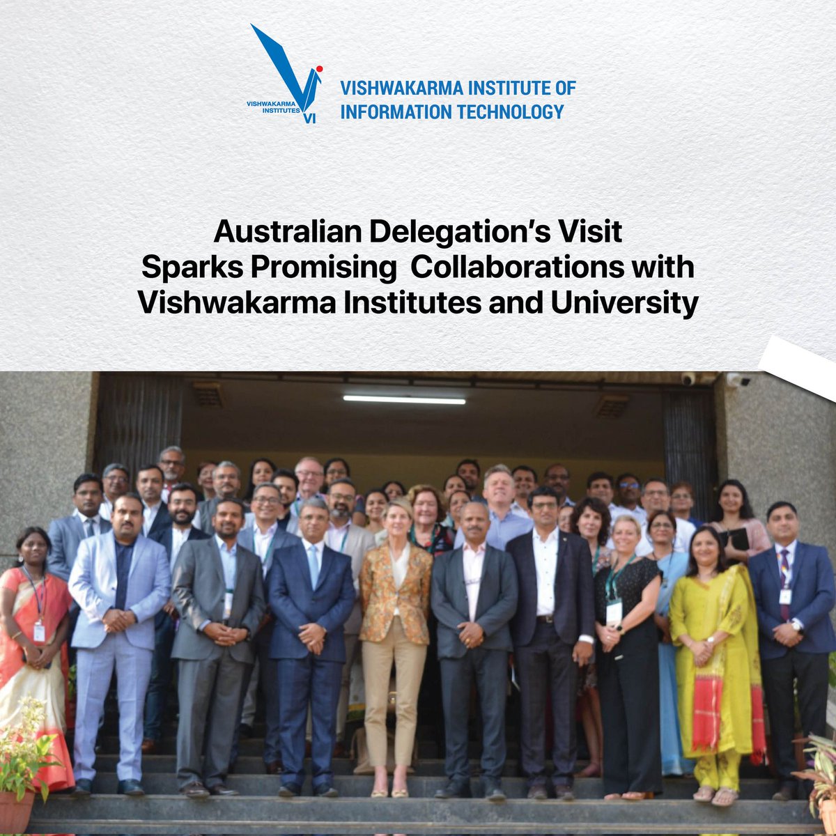viit_pune's tweet photo. A high-level delegation led by the Consul General of Australia in Mumbai - Mr. Paul Murphy, was recently hosted at the VIIT campus in association with CII on 10th April, opening doors for collaboration opportunities with Australian institutions.
#IndoAusCollaboration #VIIT #CII https://t.co/NdwqmOKqE8