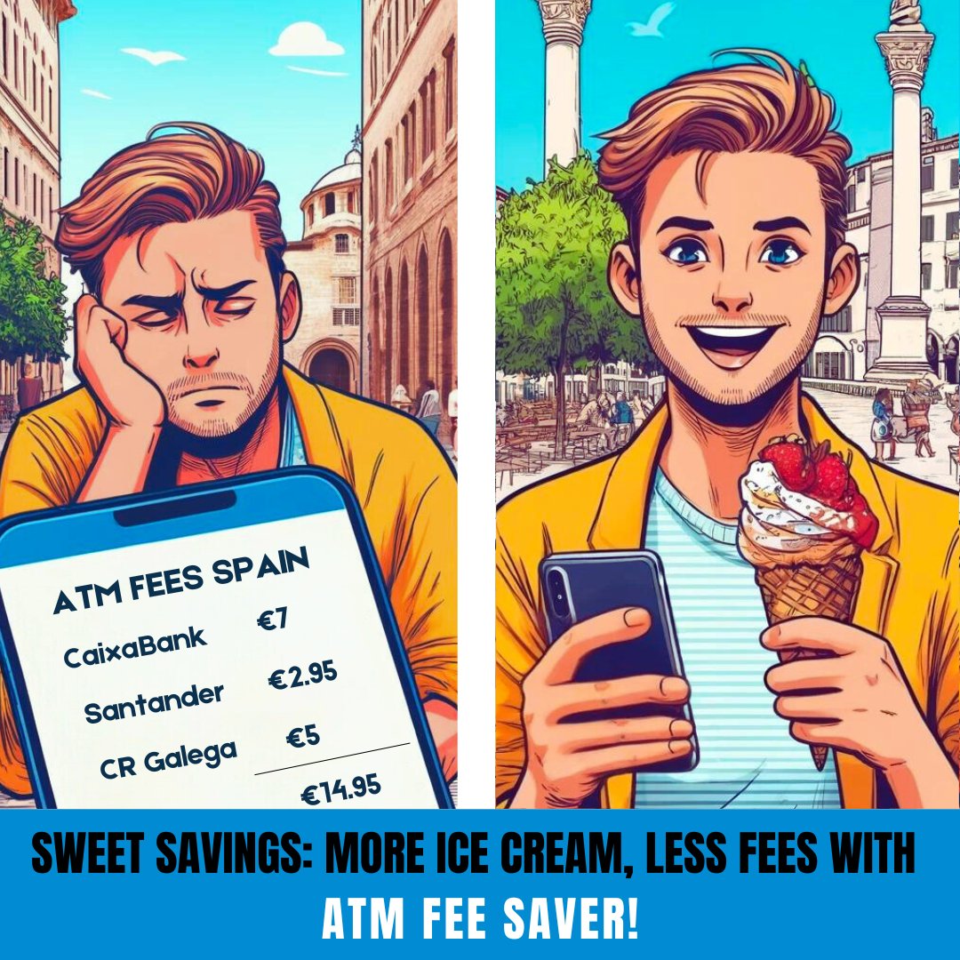 Discover how ATM Fee Saver helps you enjoy the sweeter side of travel without the bitter costs. Because every saved penny means more gelato! 🍧Get it now: onelink.to/d5vwhw
.
.
.
.
#travelapp #atmfeesaver #travelspain #travelsmart