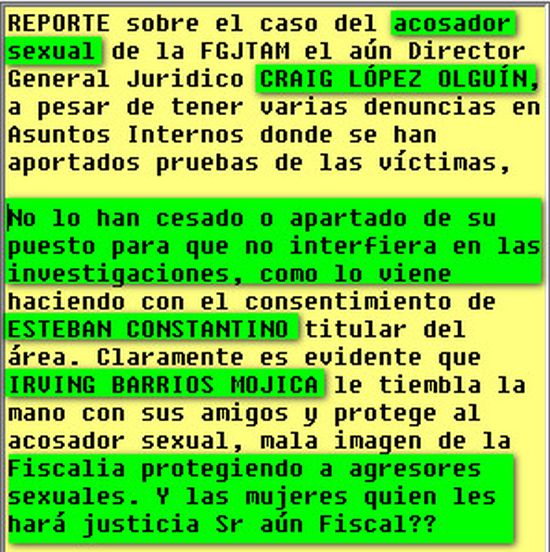 MennyValdz's tweet photo. Craig López Olguín @FGJ_Tam sigue haciendo de las suyas, sigue humillando a su personal, con su equipo más cercano y su amante en turno y haciendo mal uso del recurso de la fiscalia presumiendo estar protegido por una diputada #cdvictoria https://t.co/m9zSMAulNb