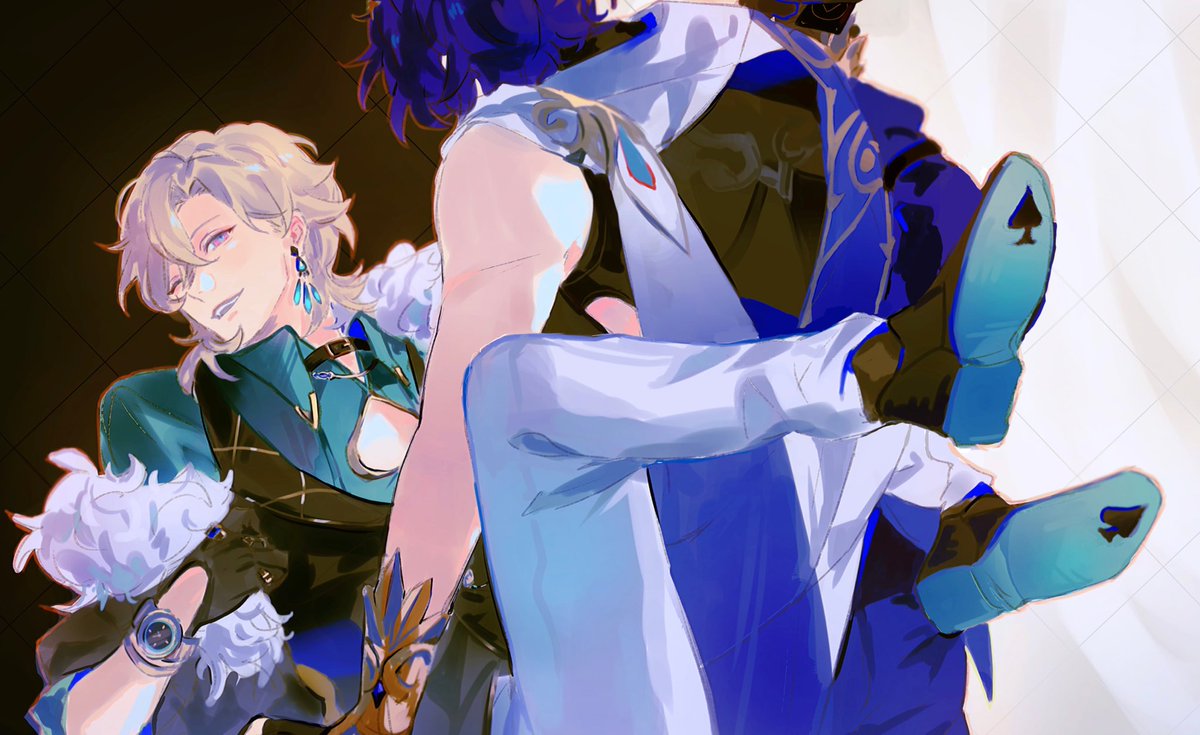 yuukels's tweet photo. let's play a game, doctor~ 
#Aventurine #DrRatio #Aventio https://t.co/VPMHkyFaGn