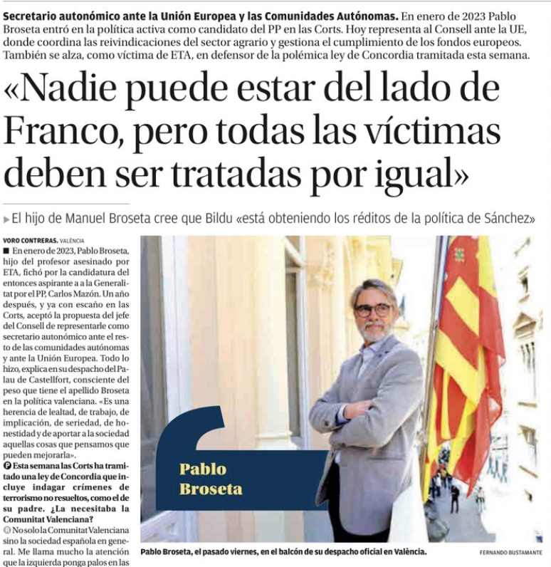 'Nadie puede estar del lado de Hitler, pero todas las víctimas, sean nazis o judíos, deben ser tratadas por igual', diu este senyor del @ppcv en el @levante_emv.